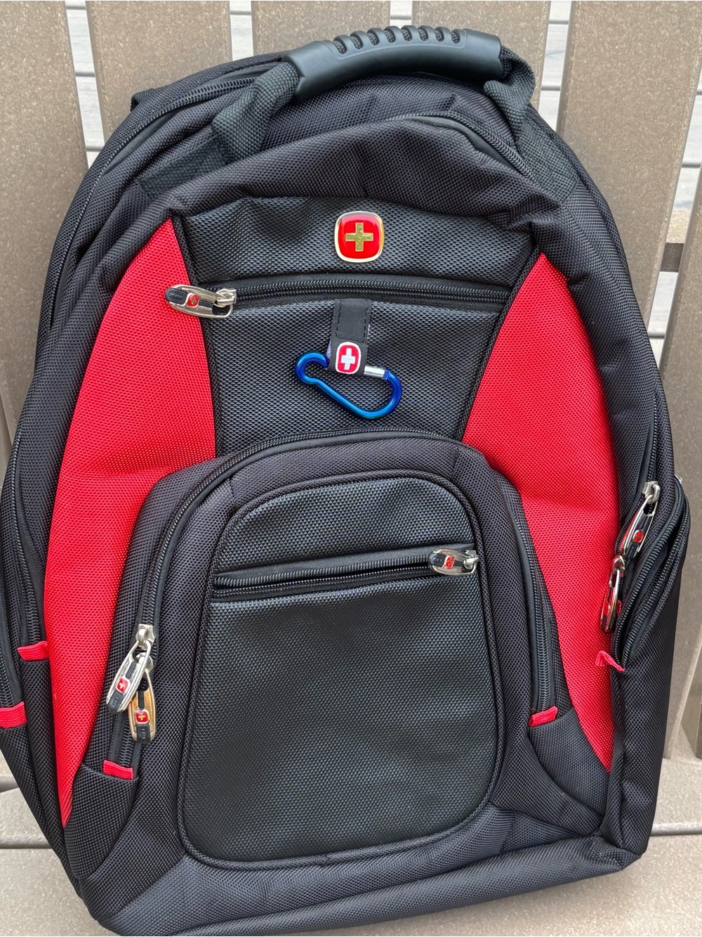 Swissgear SO NICE Backpack Red Black UNUSED Back To School Travel Bag